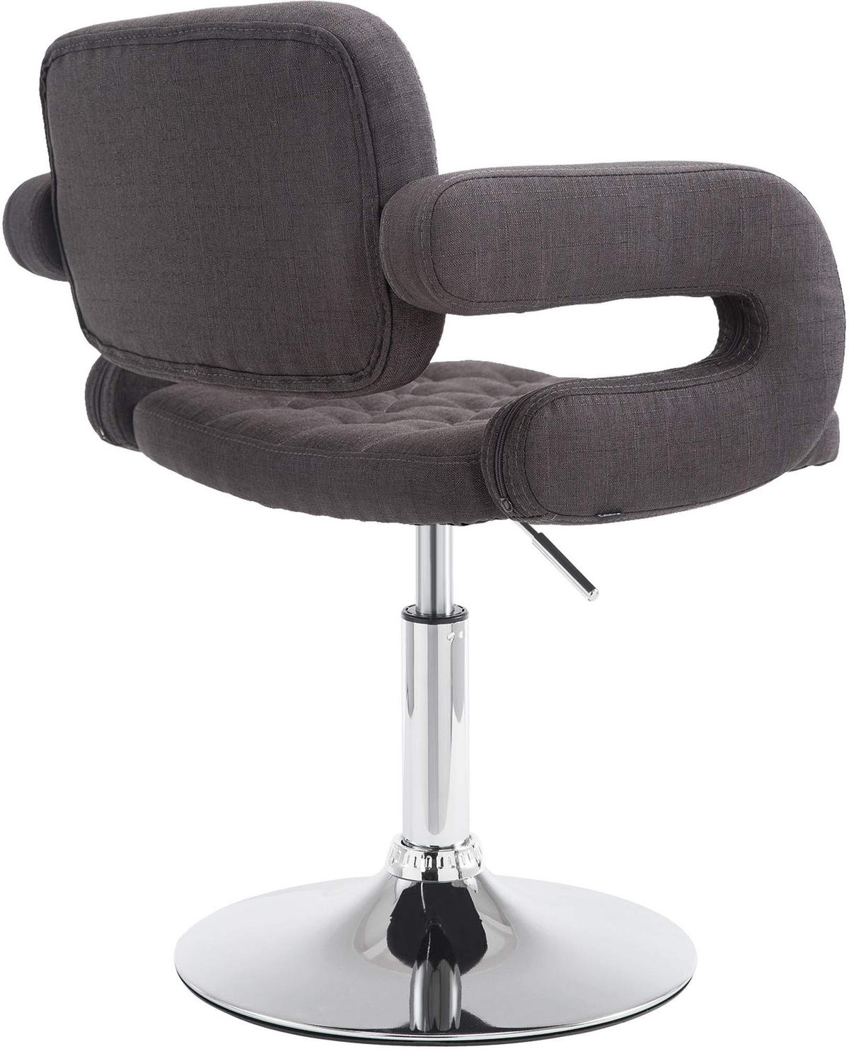 DREHSTUHL Stoff dunkelgrau - Chromfarben/Dunkelgrau, Textil/Metall (62/76/55cm) - CLP