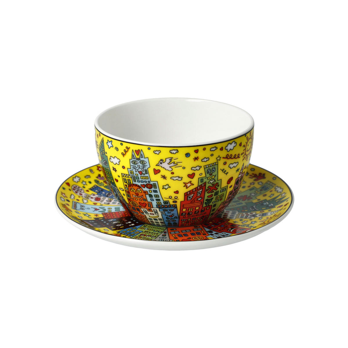 TEETASSE James Rizzi My New York City Sunset, Fine Bone China, Bunt, 250 ml - Multicolor, Keramik (0.25L) - Goebel