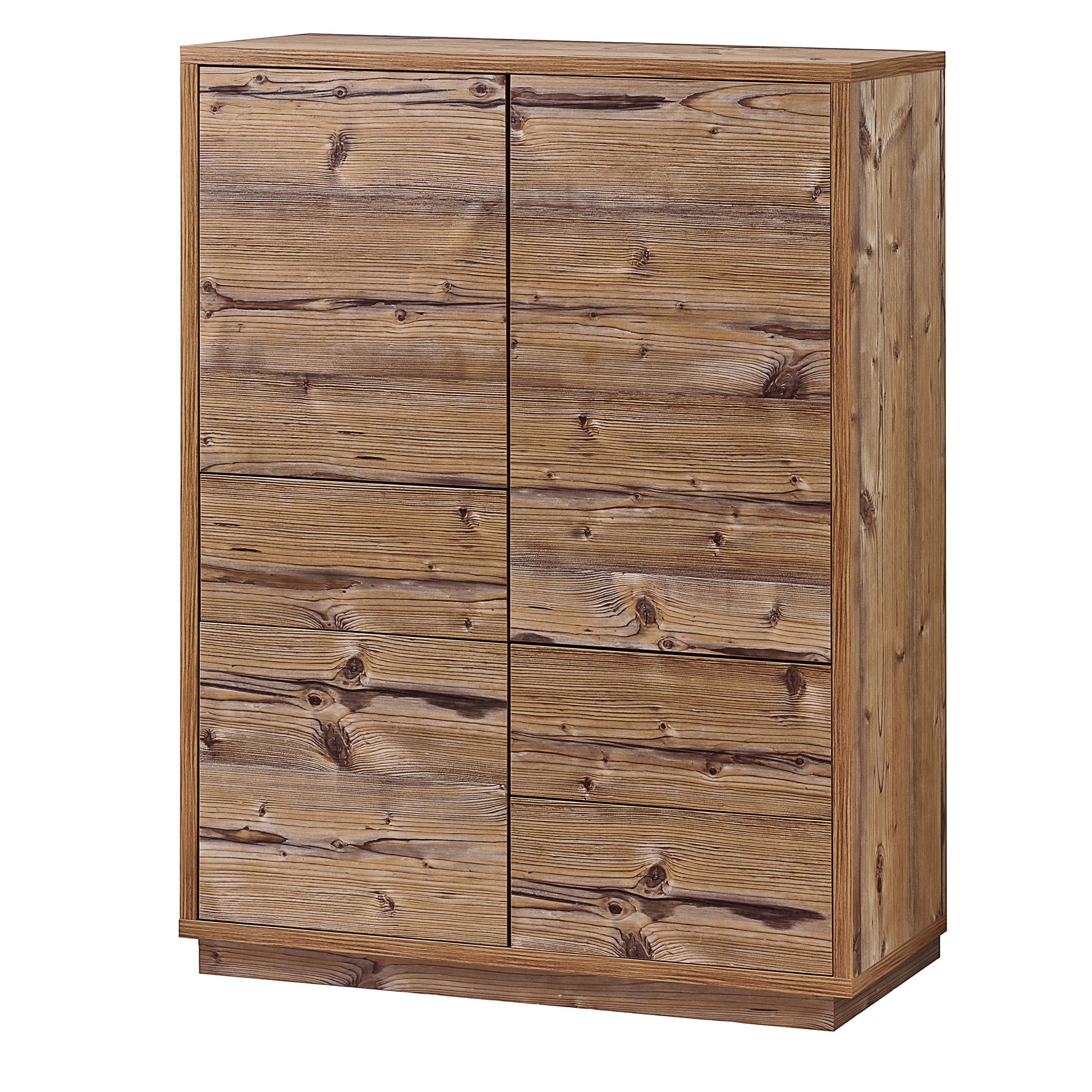 HIGHBOARD Eyecatcher Kommode mit Push-To-Open-System - Fichtefarben, Holzwerkstoff (80/110/38cm) - Aileenstore