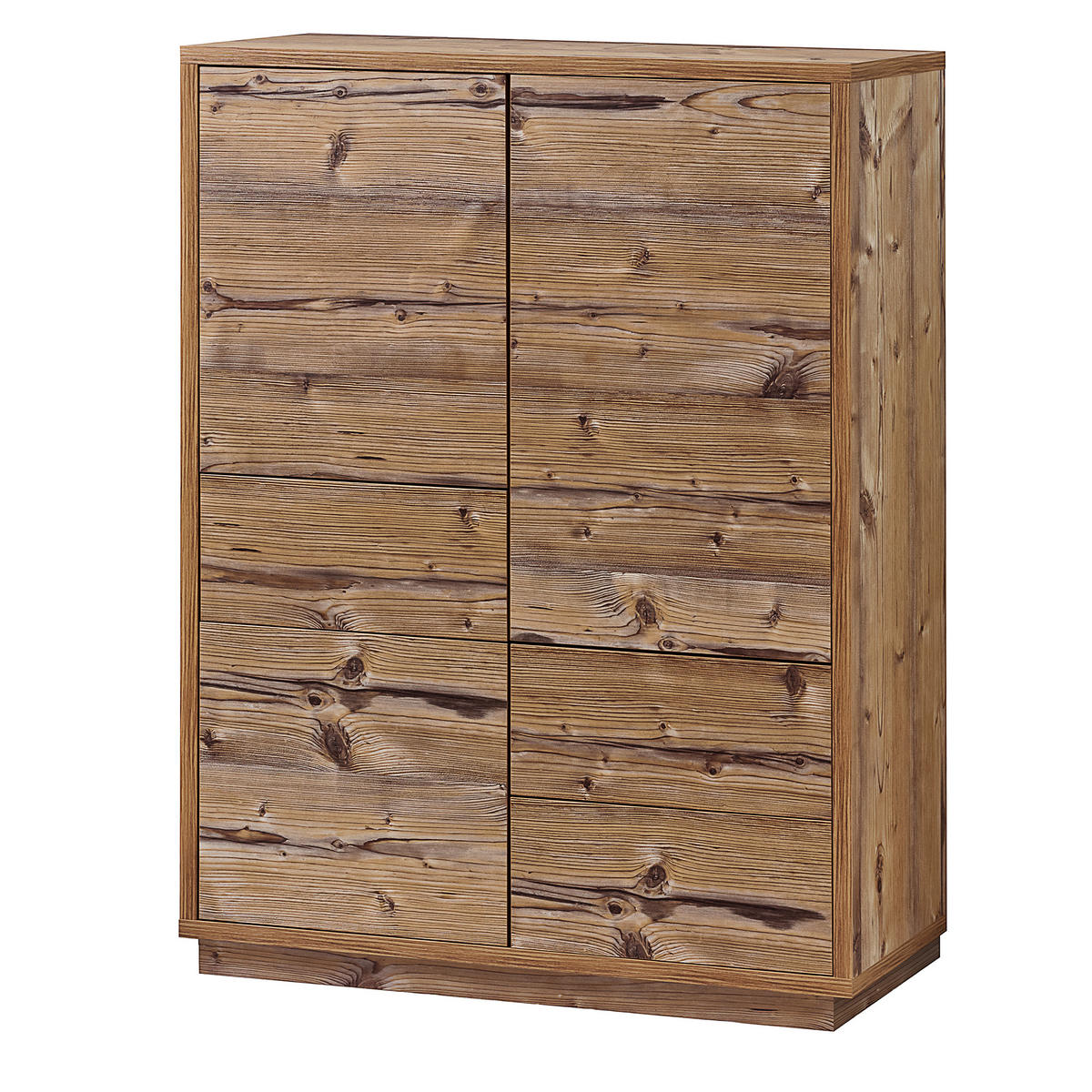 HIGHBOARD Eyecatcher Kommode mit Push-To-Open-System - Fichtefarben, Holzwerkstoff (80/110/38cm) - Aileenstore