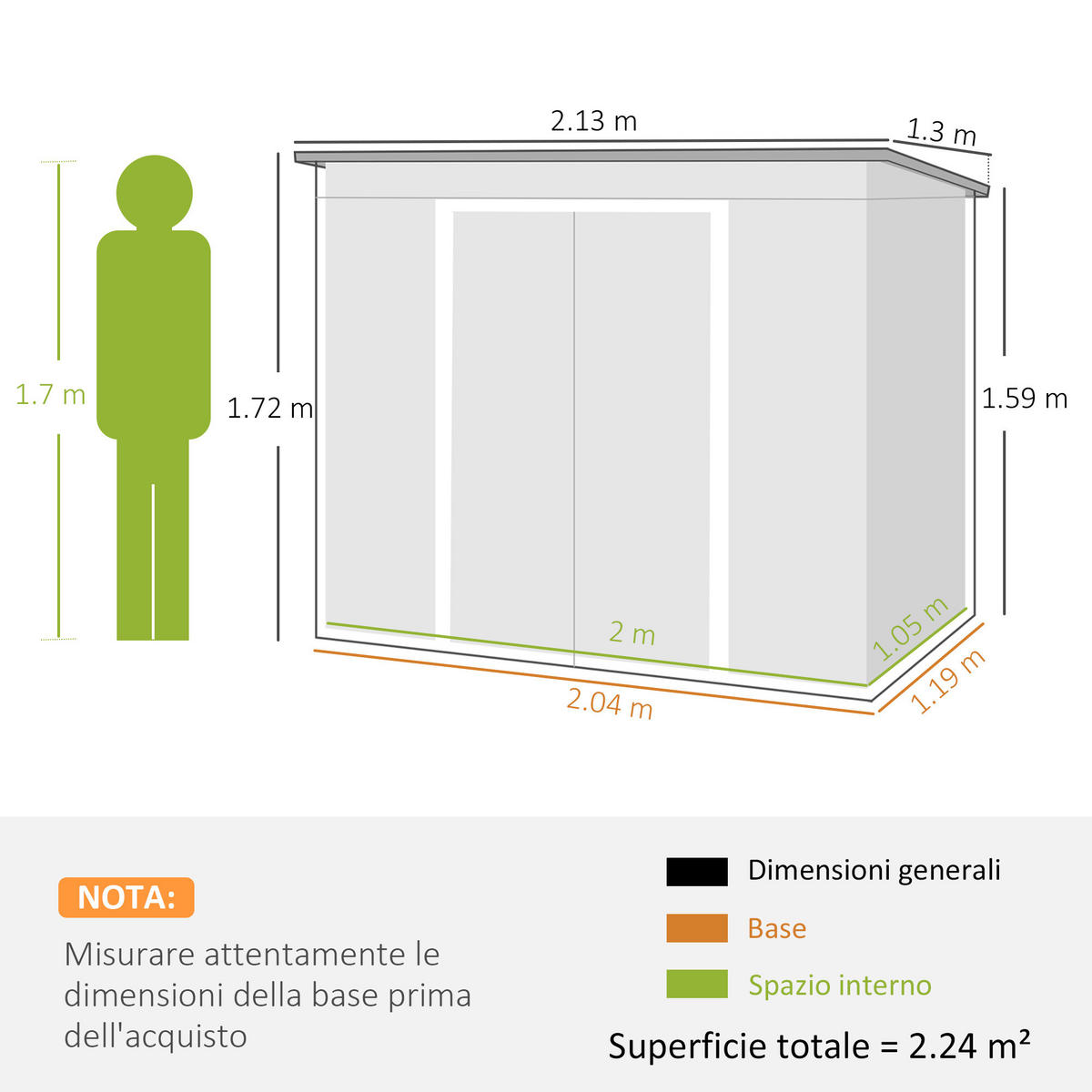 GARTENHAUS Grun 1 Stück - Grün, Kunststoff/Metall (130/172/213cm) - GiPP