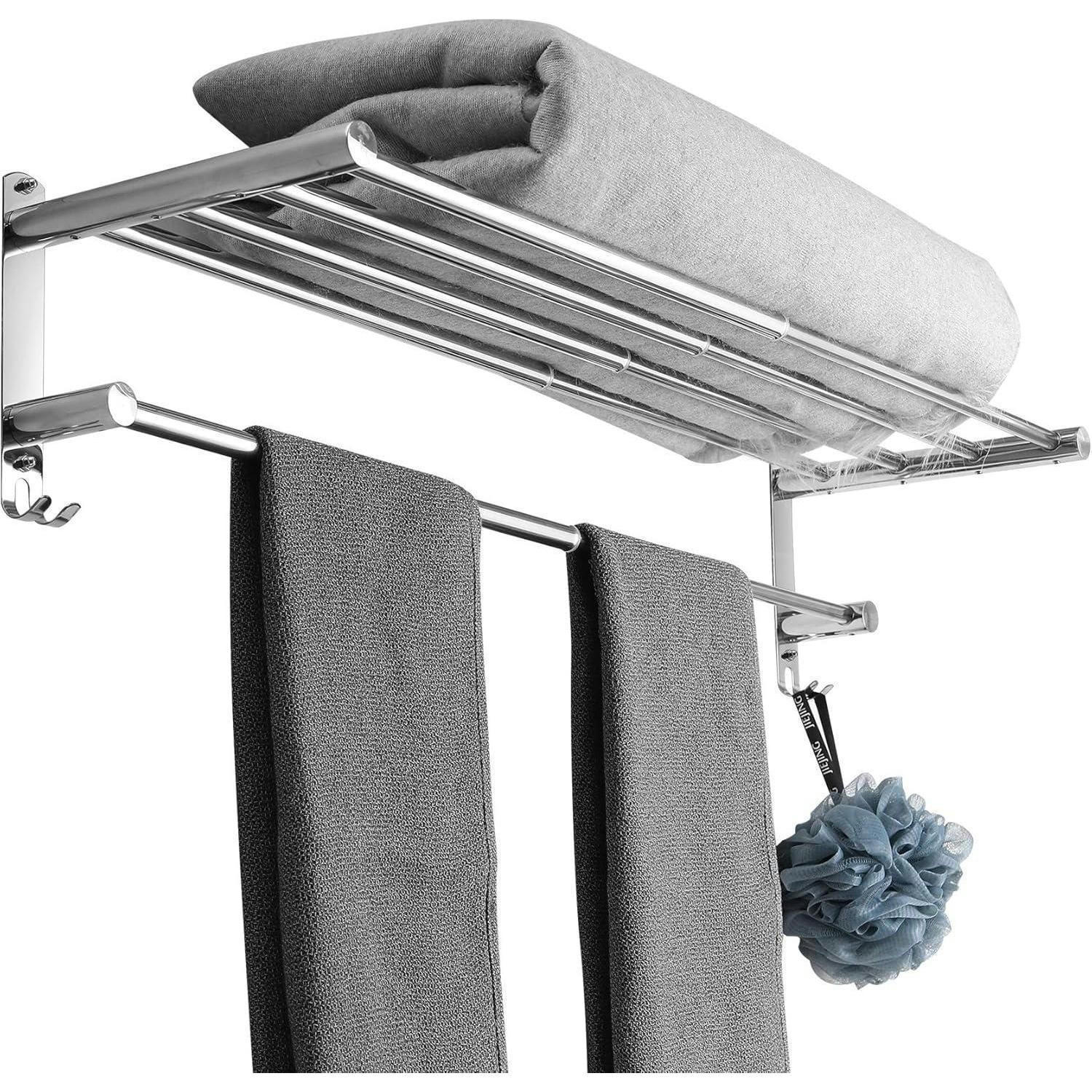 HANDTUCHHALTER ausziehbar 43-78 cm Edelstahl ohne Bohren - Silberfarben, Metall (14/8/43cm)