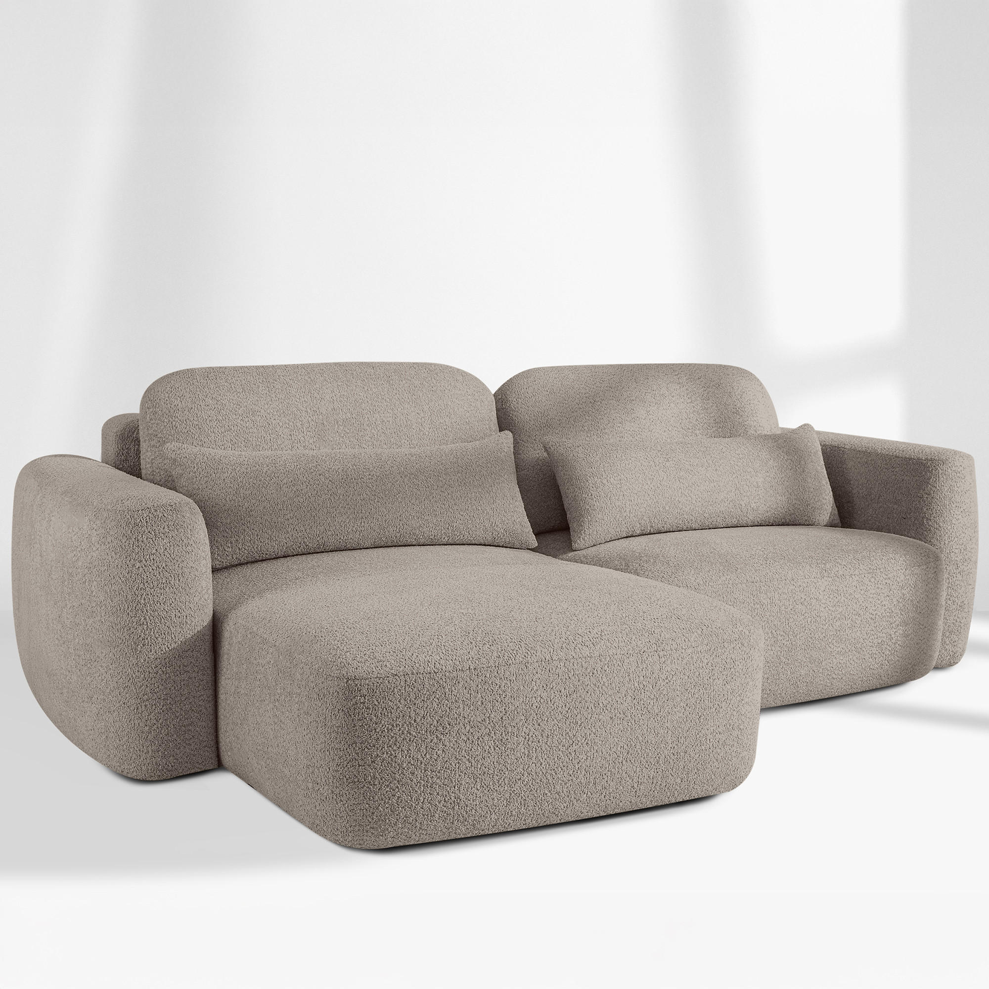 SITZGARNITUR ELOSA - Grau, Holz/Textil (245/85/165cm) - KONSIMO®