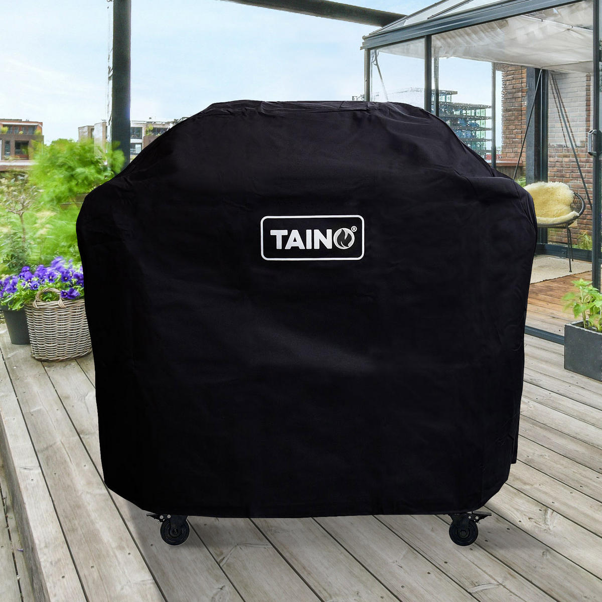 ABDECKHAUBE Gasgrill PLATINUM YAMARA BLACK 4 Brenner - Schwarz, Textil (140/110/48cm) - TAINO