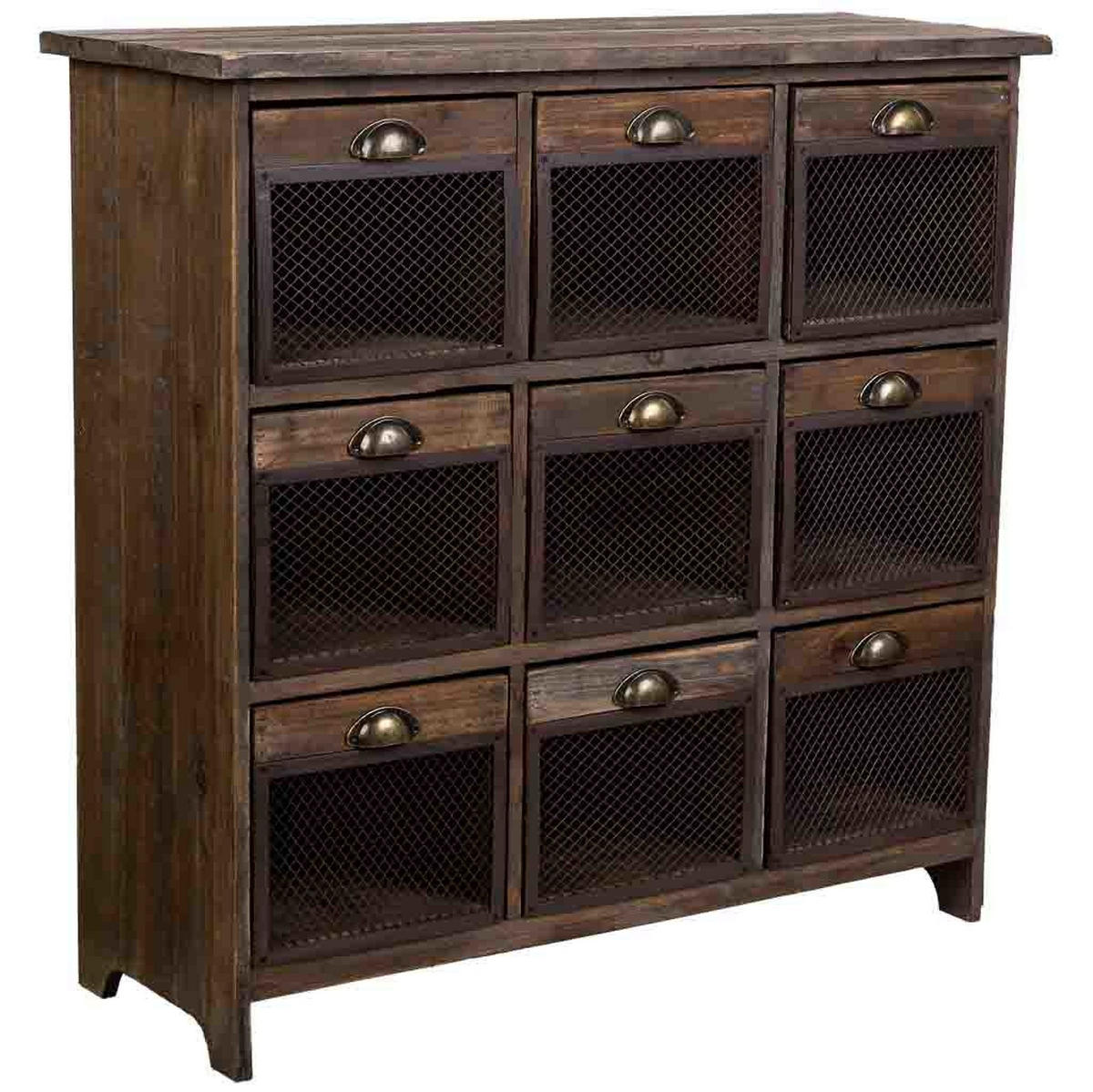 KOMMODE mit 9 Schubladen 94x35x94 cm Braun - Braun, Holz (94.5/94.5/35cm) - Wanderlust