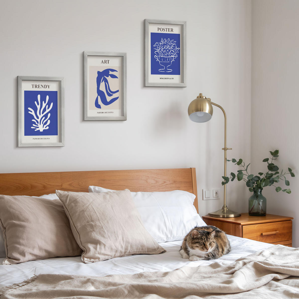 WANDBILDER 3er Set - 20x30 cm Silberner Rahmen - Matisses abstrakte Plakate - Silberfarben, Kunststoff (20/30cm) - ArtPrintCave