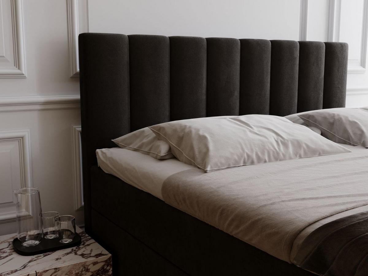 BOXBETT Mocca 180x200 Schwarz - Schwarz, Holz/Textil (180/200cm) - Graingold