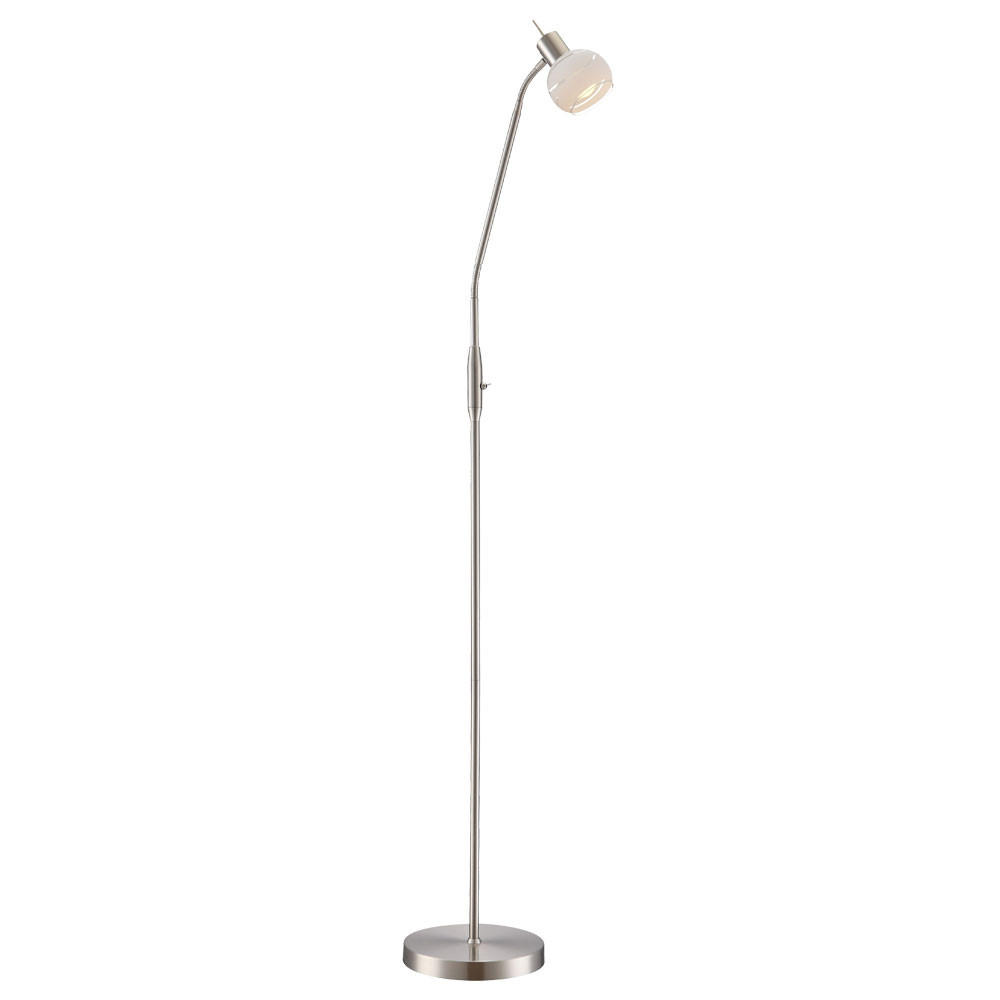 LED STEHLEUCHTE ELLIOTT Silber Metall Glas - Silberfarben, Glas (49/49/145cm) - Globo Lighting