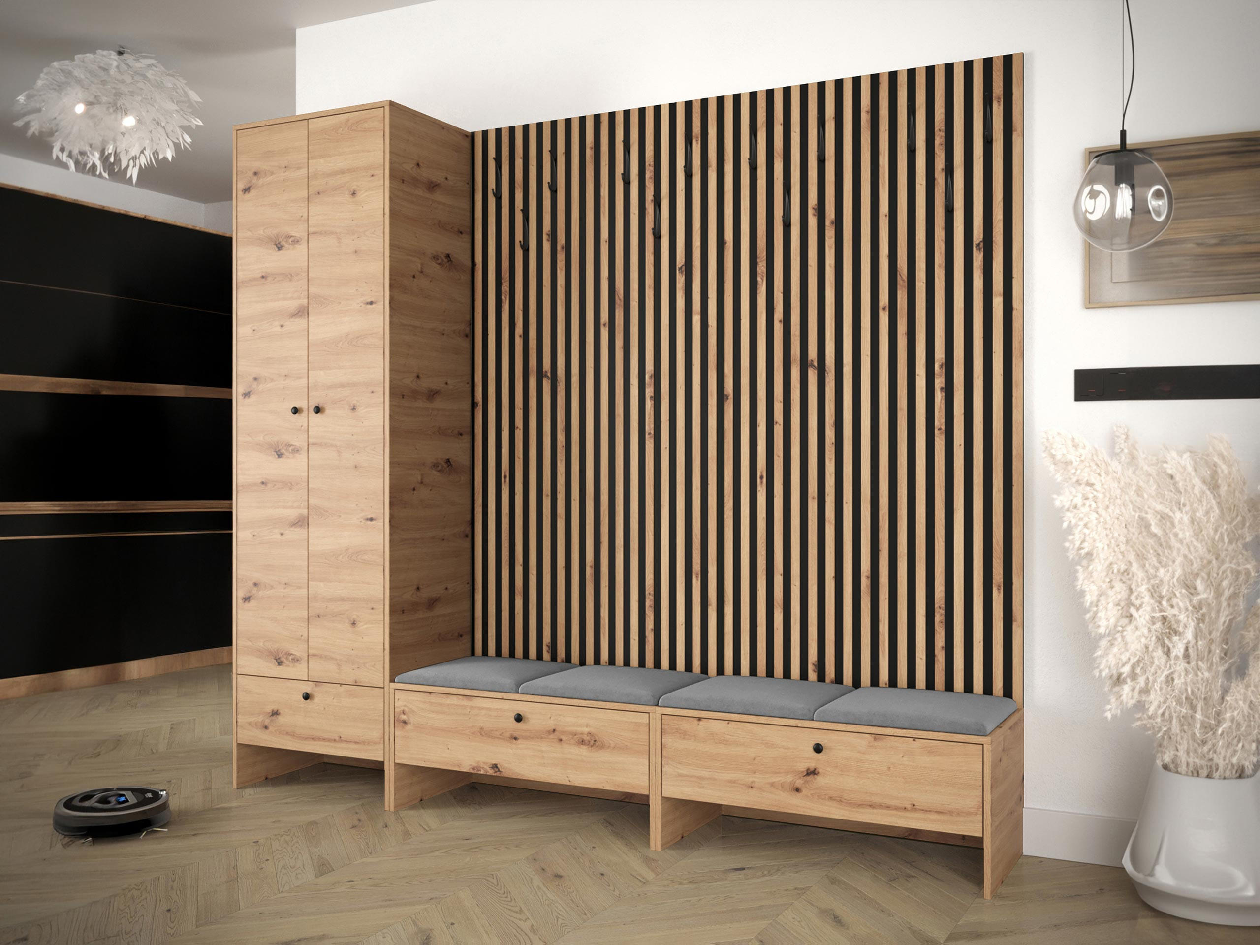 GARDEROBE Balma VI - Grau, Holzwerkstoff (230/206/44cm) - MIRJAN24