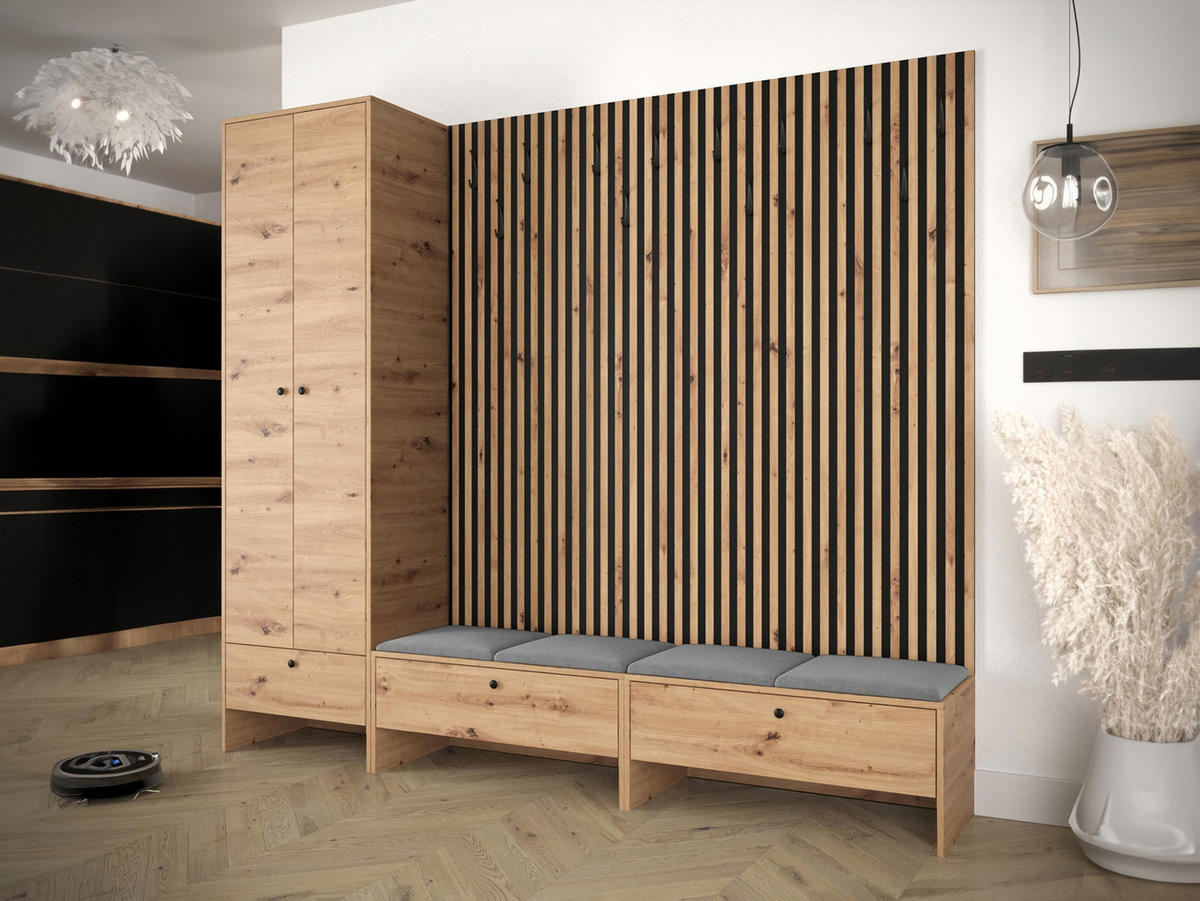 GARDEROBE Balma VI - Grau, Holzwerkstoff (230/206/44cm) - MIRJAN24