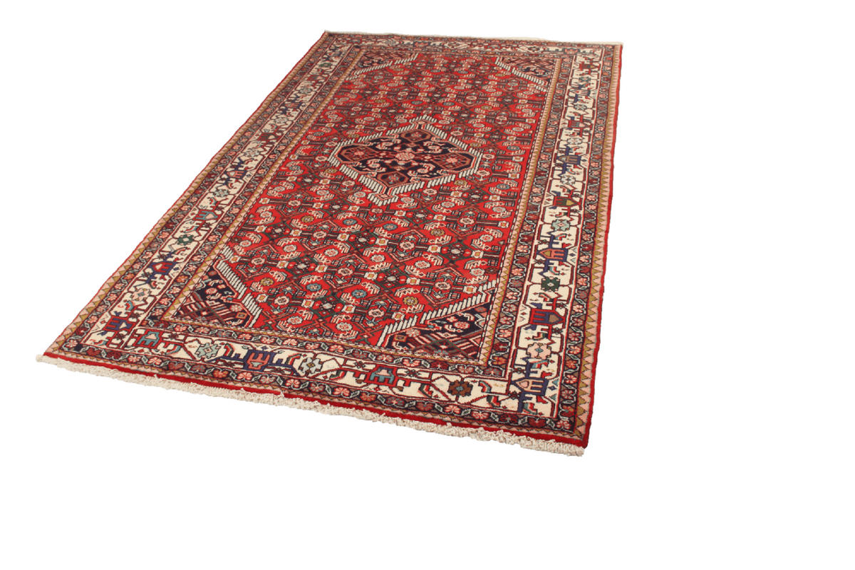 ORIENTTEPPICH handgeknüpft Assadabad Rot 207/130 cm Schurwolle - Rot, Textil (130/207cm) - Looma