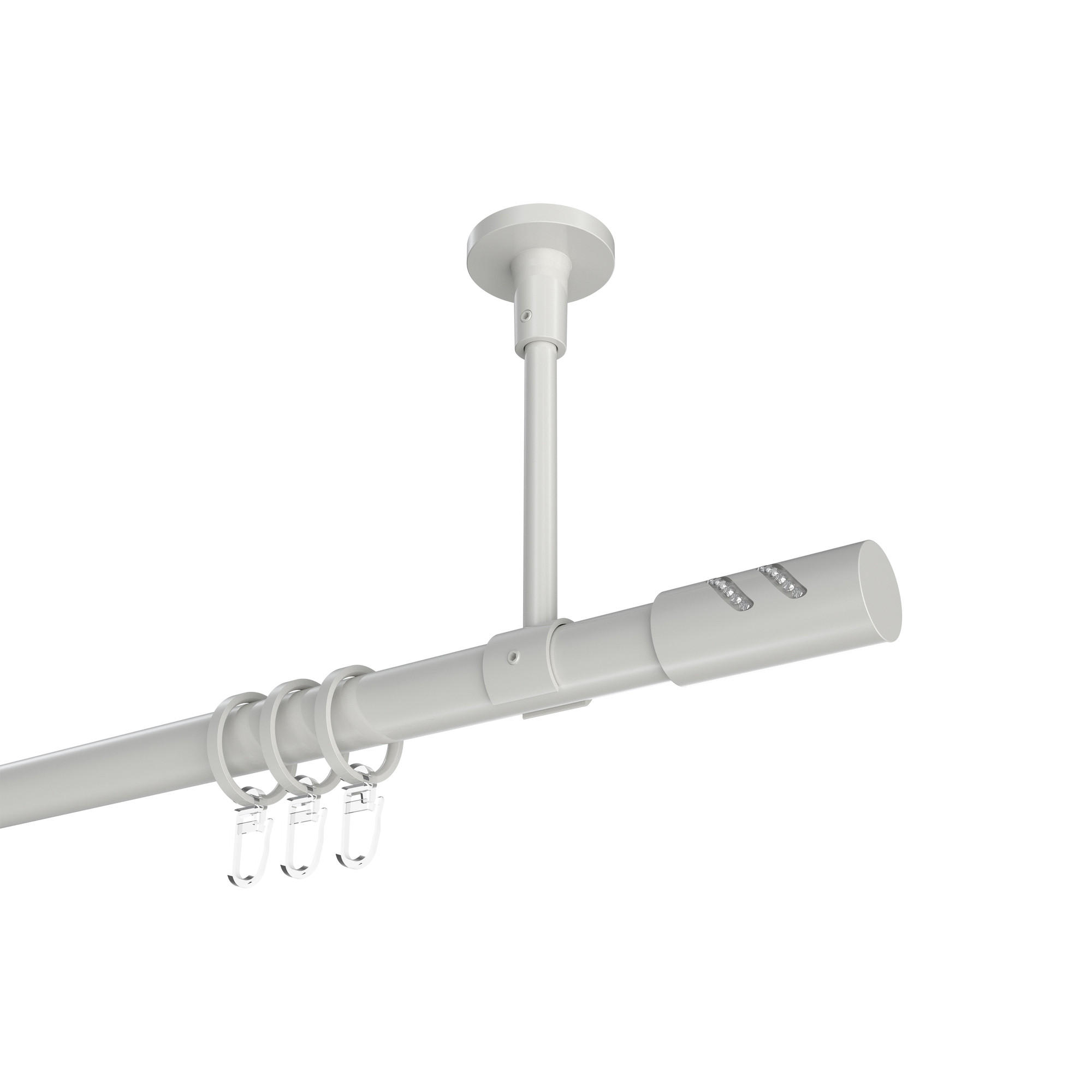 GARDINENSTANGEN-SET Sonette Zoena 100 cm, 1-läufig, 20 mm Ø Weiß - Weiß, Metall (100cm) - INTERDECO