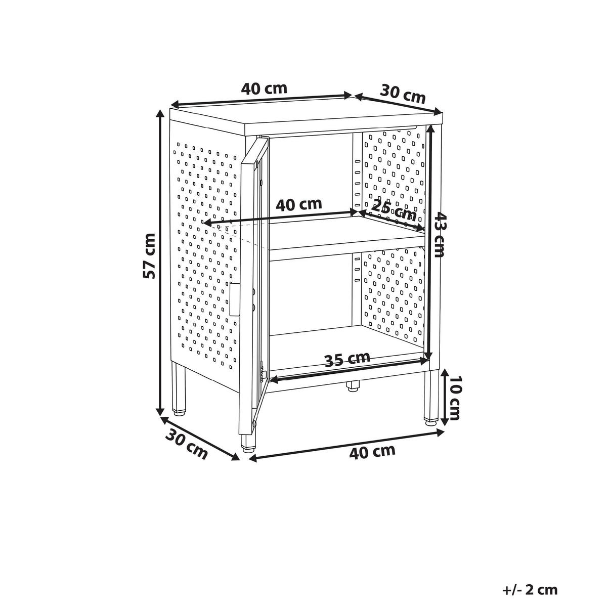 BÜROSCHRANK Metall Schwarz Mataur - Schwarz, Metall (40/57/30cm) - Beliani