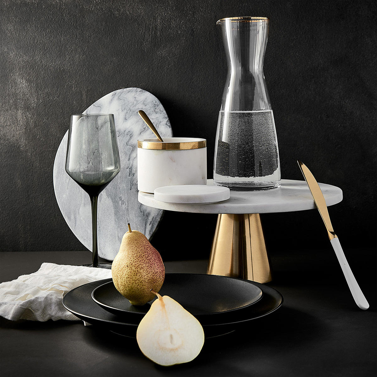 UNTERSETZER (4er Set) Marble - Weiß, Stein (10/10cm) - BUTLERS
