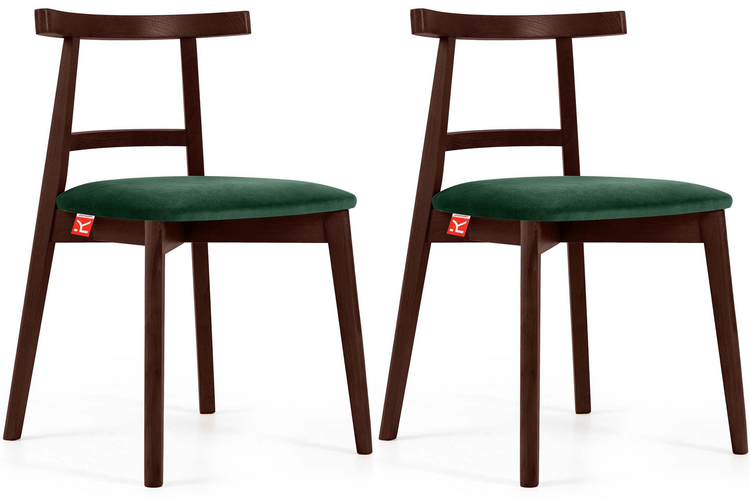 ESSTISCHSTÜHLE LILIO 2 St Vintage, Dunkelgrün / Mahagoni - Dunkelgrün, Holz/Textil (47/76/45cm) - KONSIMO®