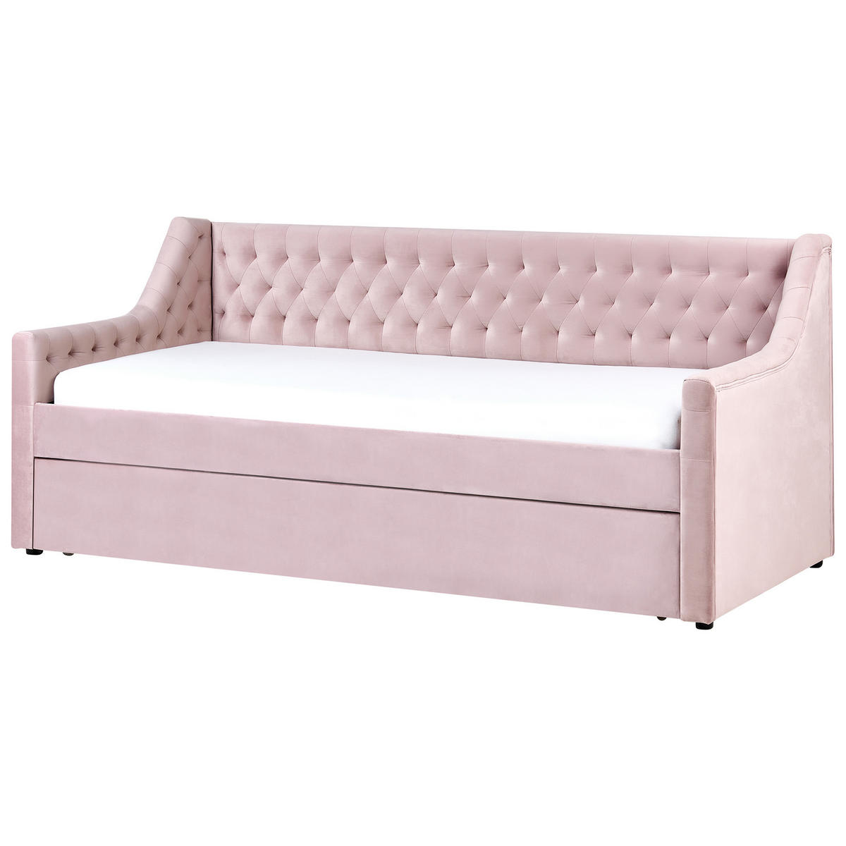 TAGESBETT 90/200cm Rosa Montargis - Pink, Textil (90/200cm) - Beliani