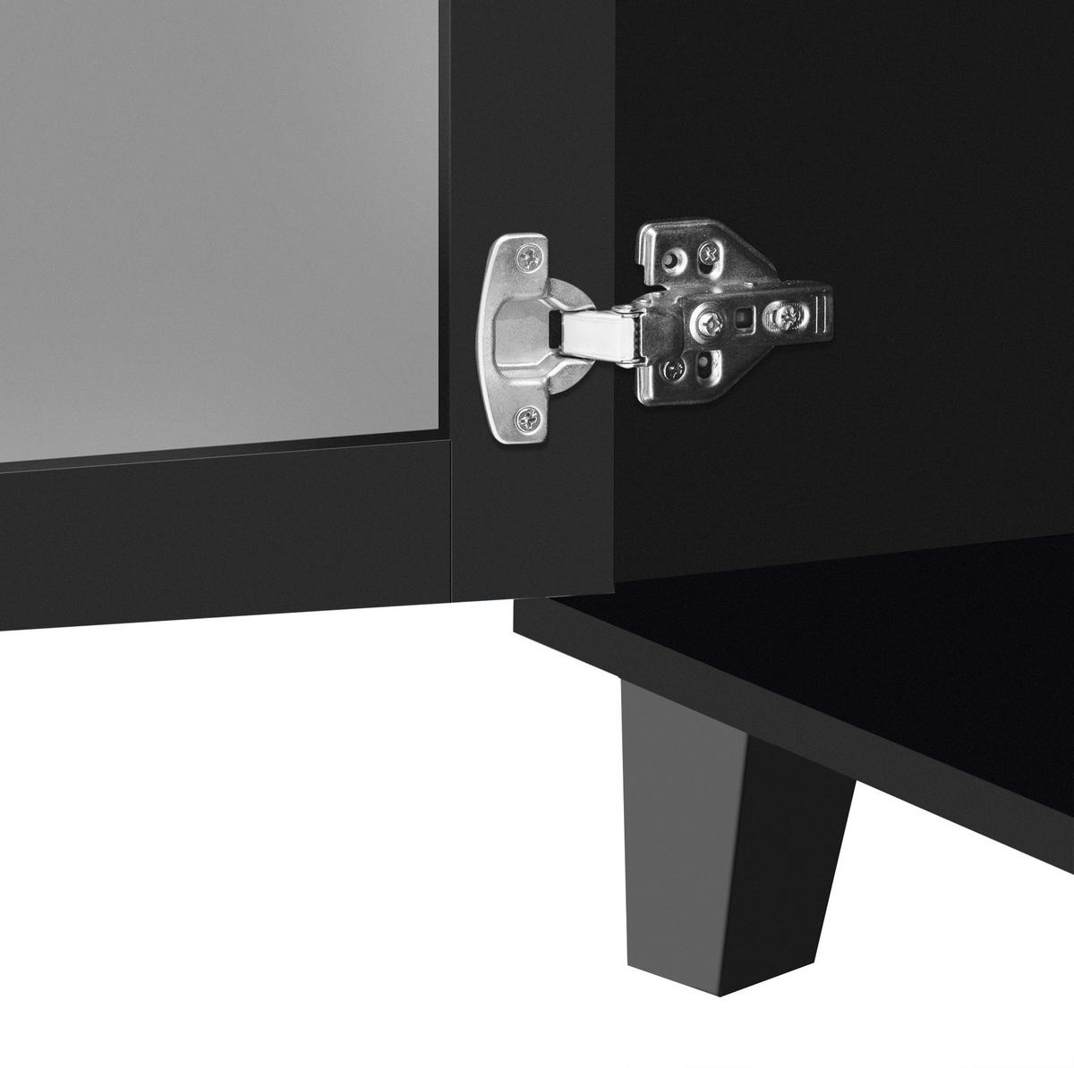 KOMMODE aus MDF 160x40x84cm in Schwarz mit Spiegeloberfläche - Schwarz, Holzwerkstoff (160/84/40cm) - Modfu
