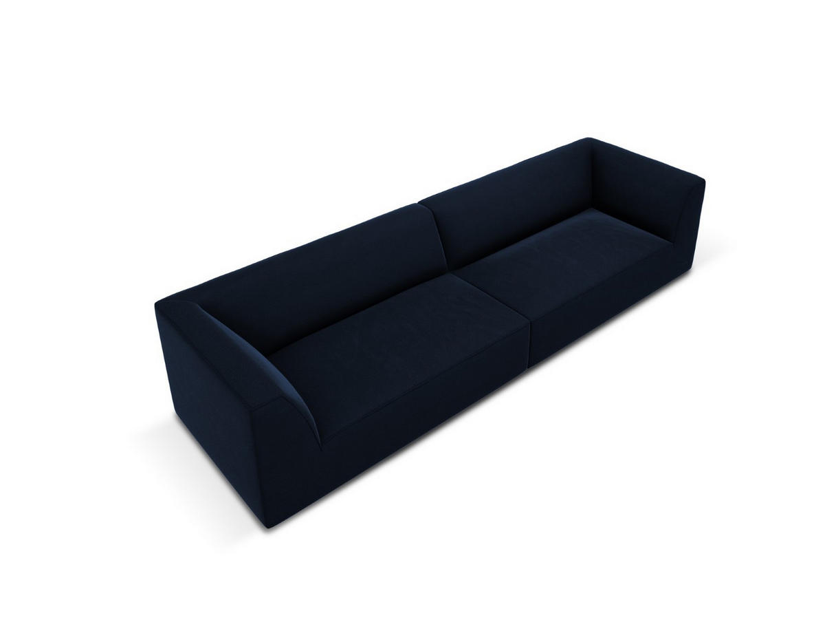 SOFA Ruby aus Samt königsblau 4 Sitzplätze - Blau, Textil (93/69/302cm) - Micadoni