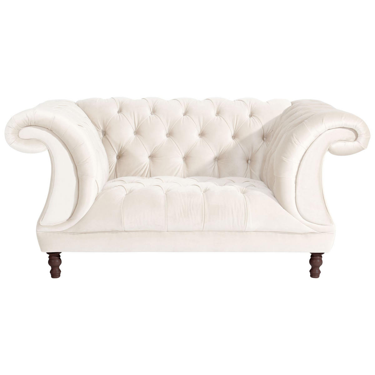 CHESTERFIELD Sessel Kaylin Samtvelours creme - Creme, Kunststoff (100/80/167cm) - 58aufmkessel