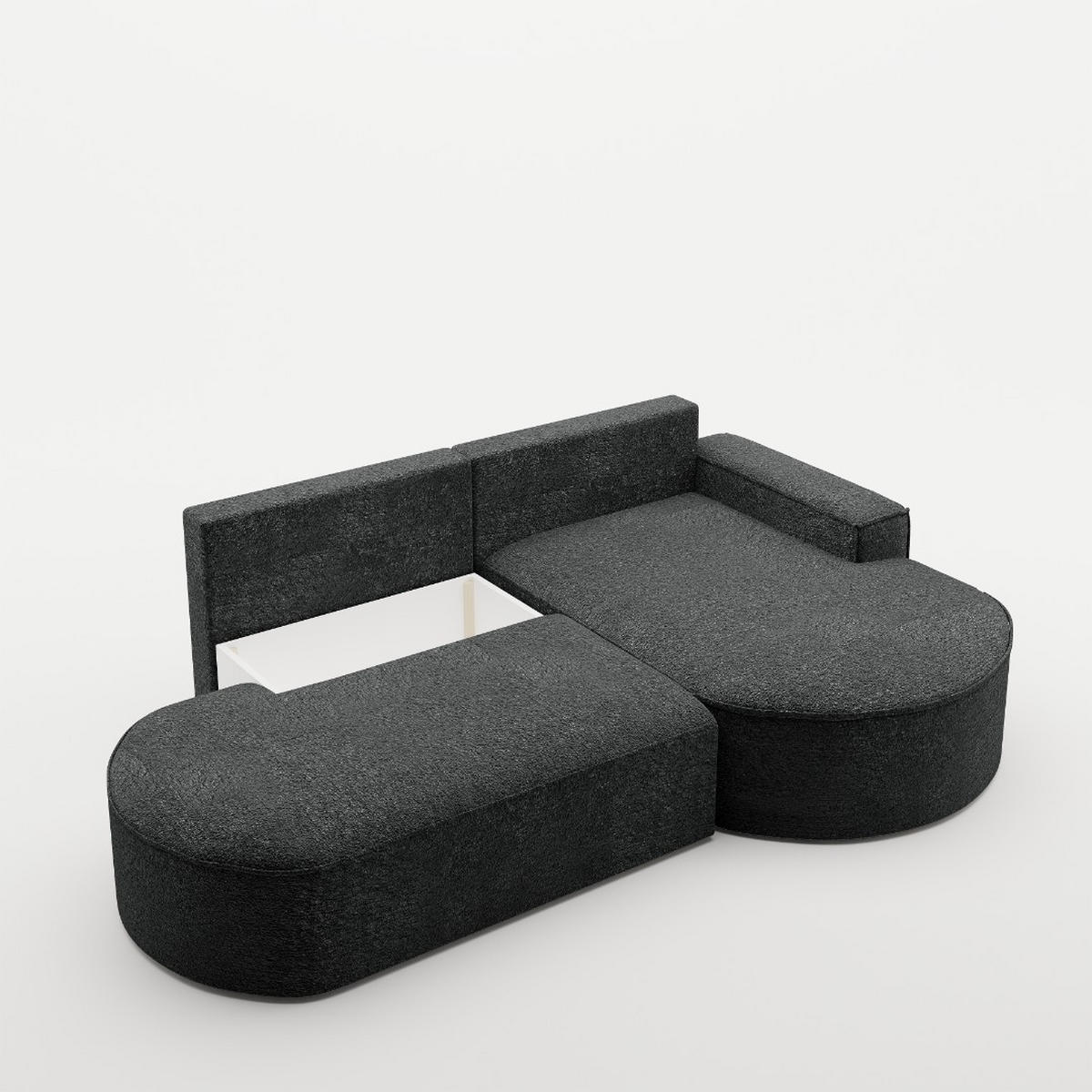 ECKSOFA Modena Pro - Komfort Und Stil stoff Arena Graphit Rechts - Graphitfarben, Holz (278/179cm) - Kaiser Möbel