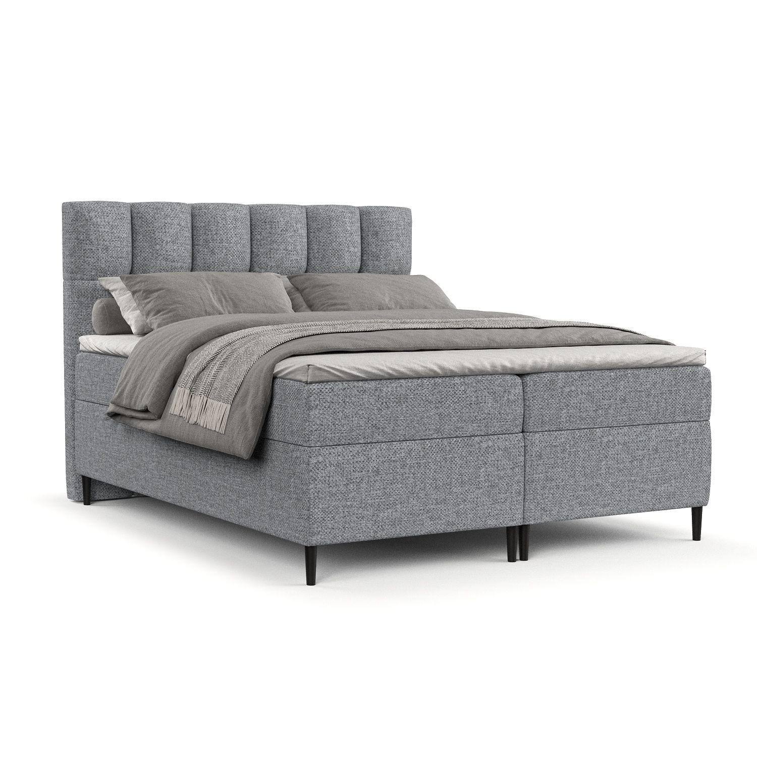 BOXBETT Ombre Grau 140/200 cm - Schwarz/Grau, Holz/Holzwerkstoff (140/200cm) - Maison de Reve