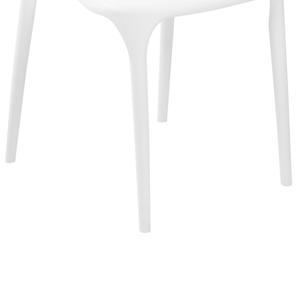 GARTENSTÜHLE 8er-Set Kunststoff weiß Gubbio - Weiß, Kunststoff (50/76/49cm) - Beliani