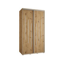 SCHWEBETÜRENSCHRANK 235,2/130/45 2-türig - Silberfarben/Eiche Artisan, Holz/Metall (130/235/45cm) - Abiks Möbel