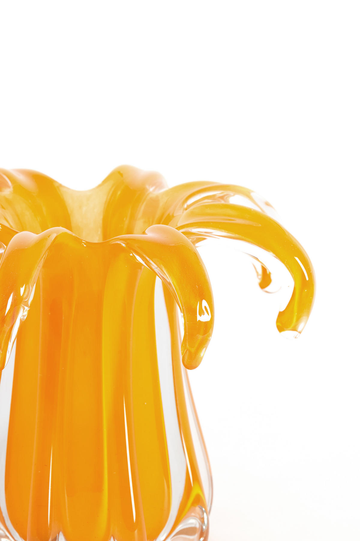 VAZE Avenia Orange 22/22/17 cm - Orange, Glas (17cm) - Light & Living