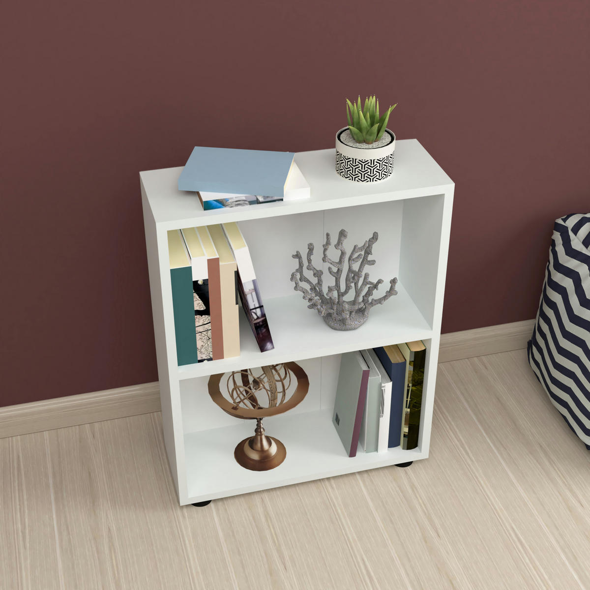BÜCHERREGAL Vara - Weiß, Holzwerkstoff (55/72/20cm) - [en.casa]