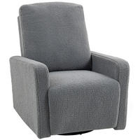 RELAXSESSEL, Fernsehsessel mit Liegefunktion, Wippfunktion, Fleece-Optik Grau - Grau, Textil/Metall (76/100/94cm) - HOMCOM