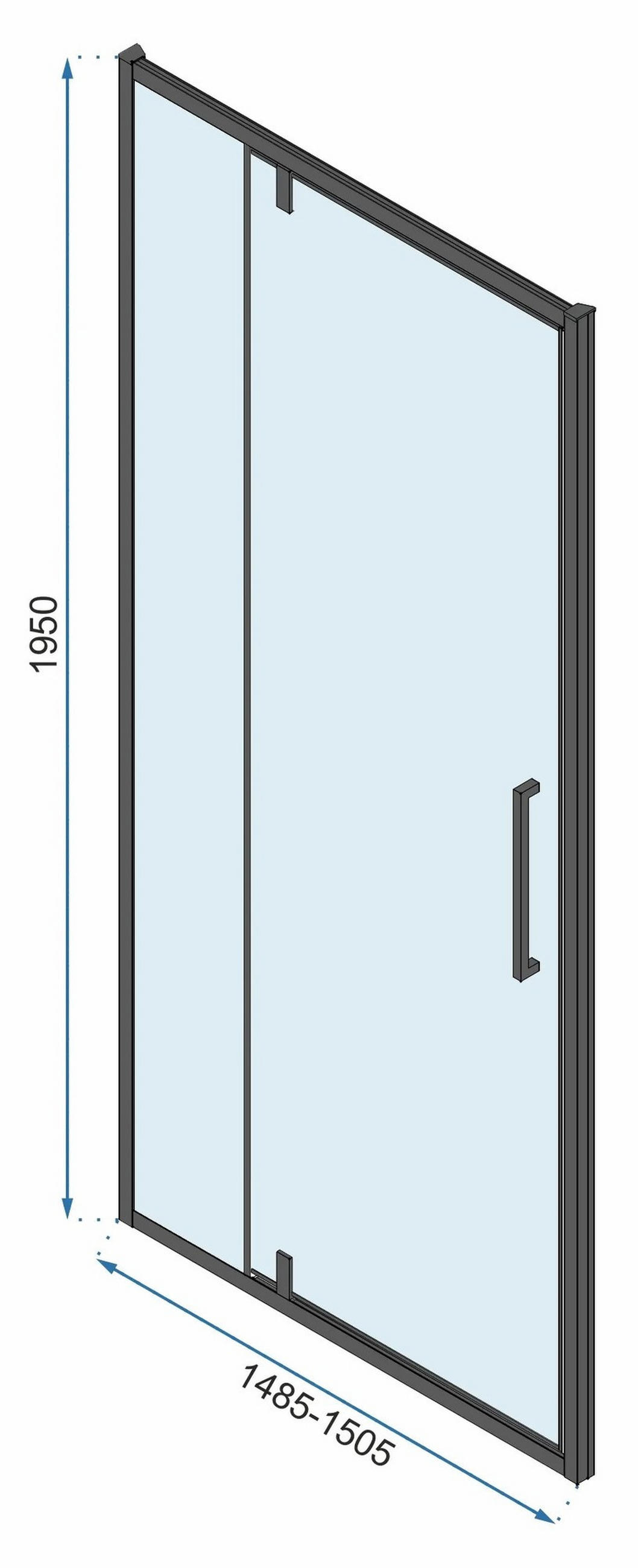 ECKDUSCHE Rea Rapid Swing 120x90 - Schwarz, Glas (120/90/195cm) - REA