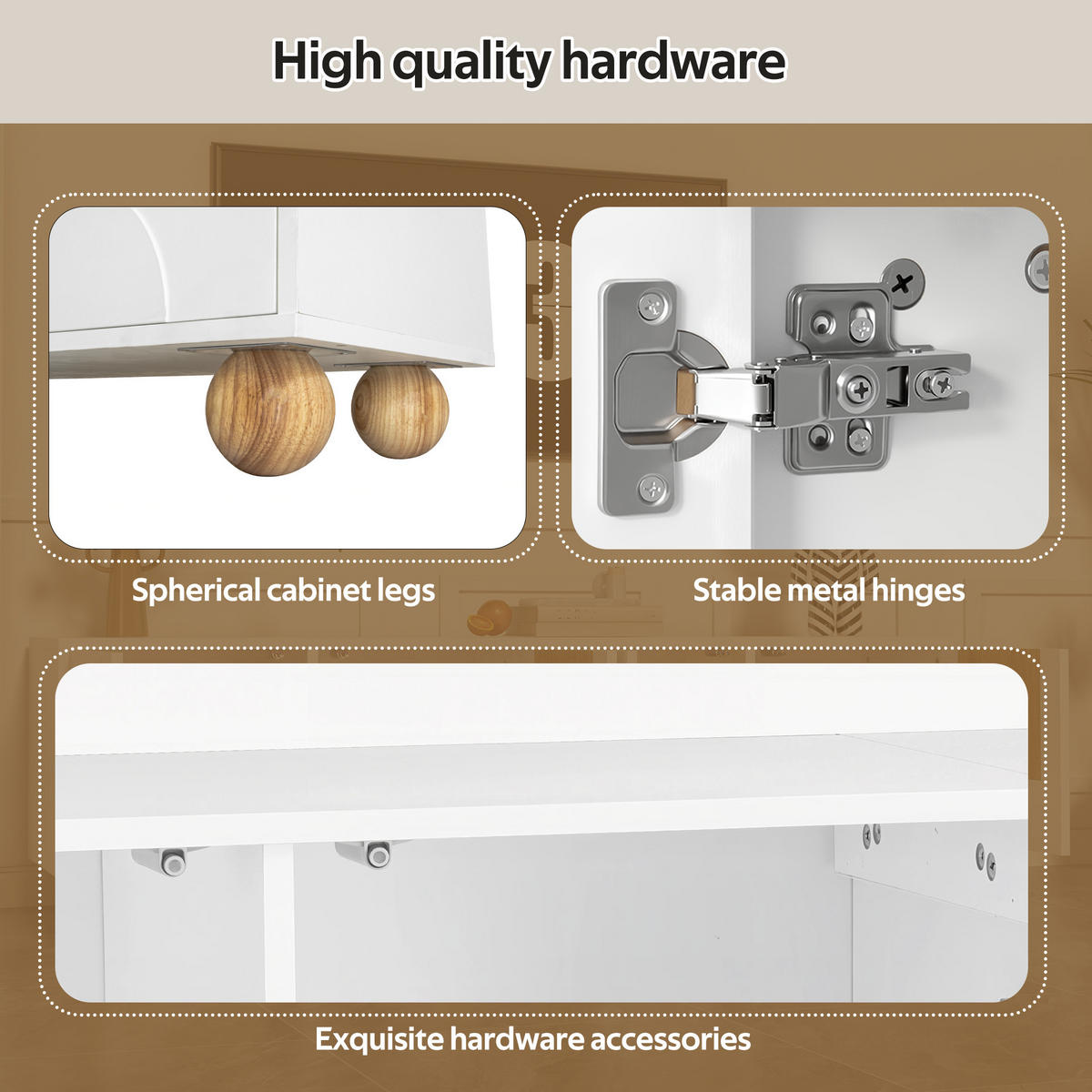 TV-SCHRANK Natur/Weiß 175/38/50 cm mit 4 Türen - Honigeiche, Karton (38/50/175cm) - PANGIVO