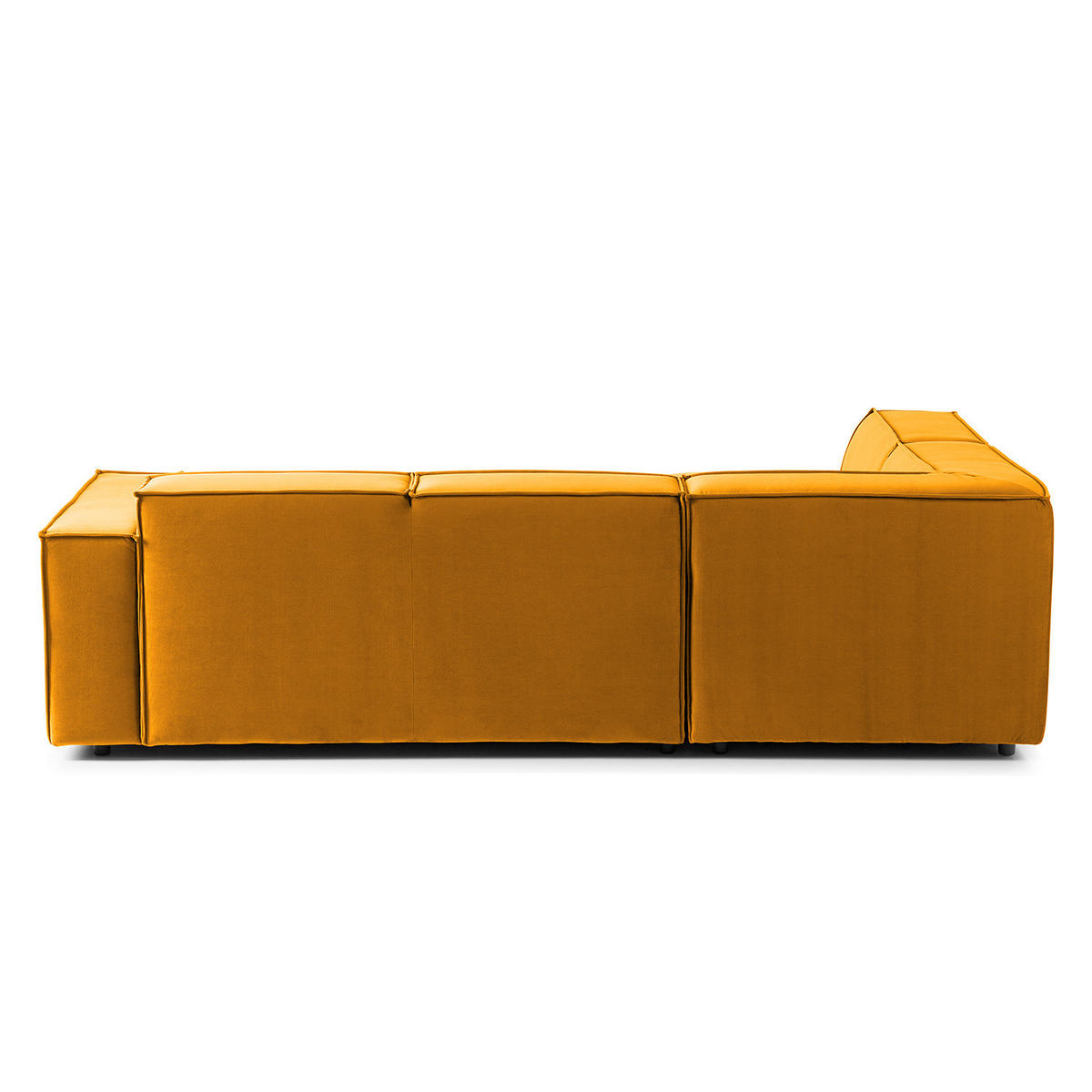 ECKSOFA mit Ottomane - Gelb/Schwarz, Kunststoff/Textil (260/234cm) - home24