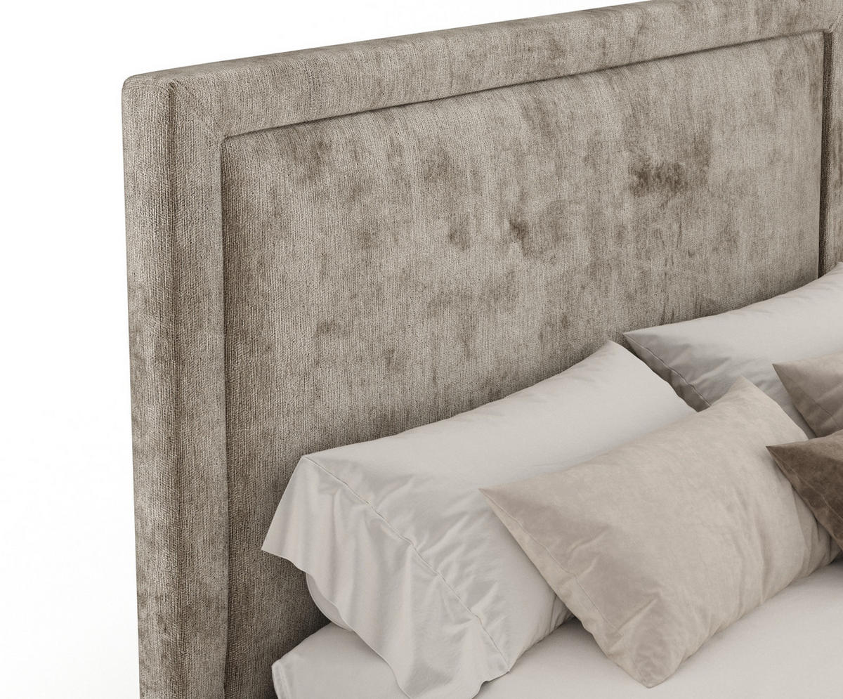 POLSTERBETT Ordina Beige 180/200 cm im Chenille-Stoff - Beige/Schwarz, Holz/Holzwerkstoff (180/200cm) - Maison de Reve