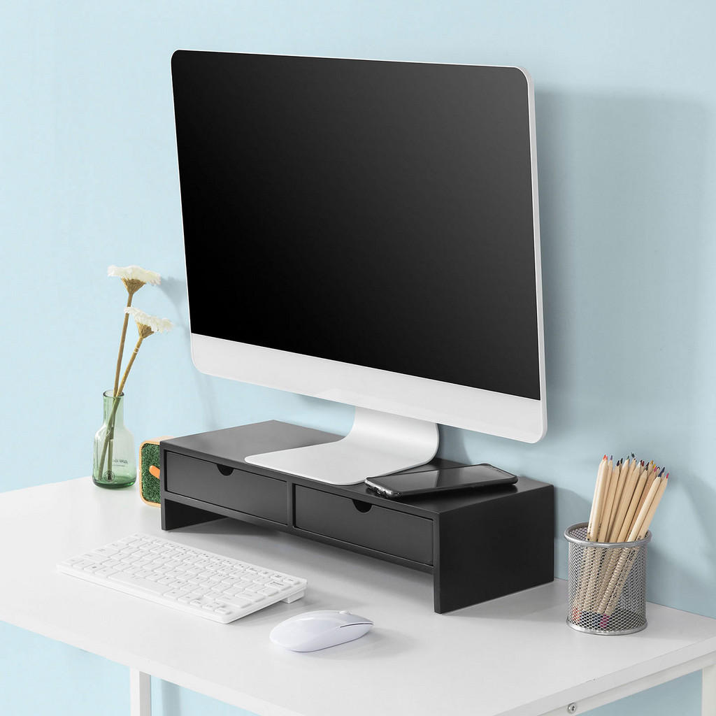 Thumbnail - SoBuy Monitorständer, Schwarz, Holzwerkstoff, 47x11x18 cm, Arbeitszimmer, Schreibtische