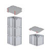EUROBOX 4x Nextgen Economy Mit Auflagedeckel Grau/Rot Griffe Geschlossen 30 Liter - Rot, Kunststoff (30/32/40cm) - PROREGAL