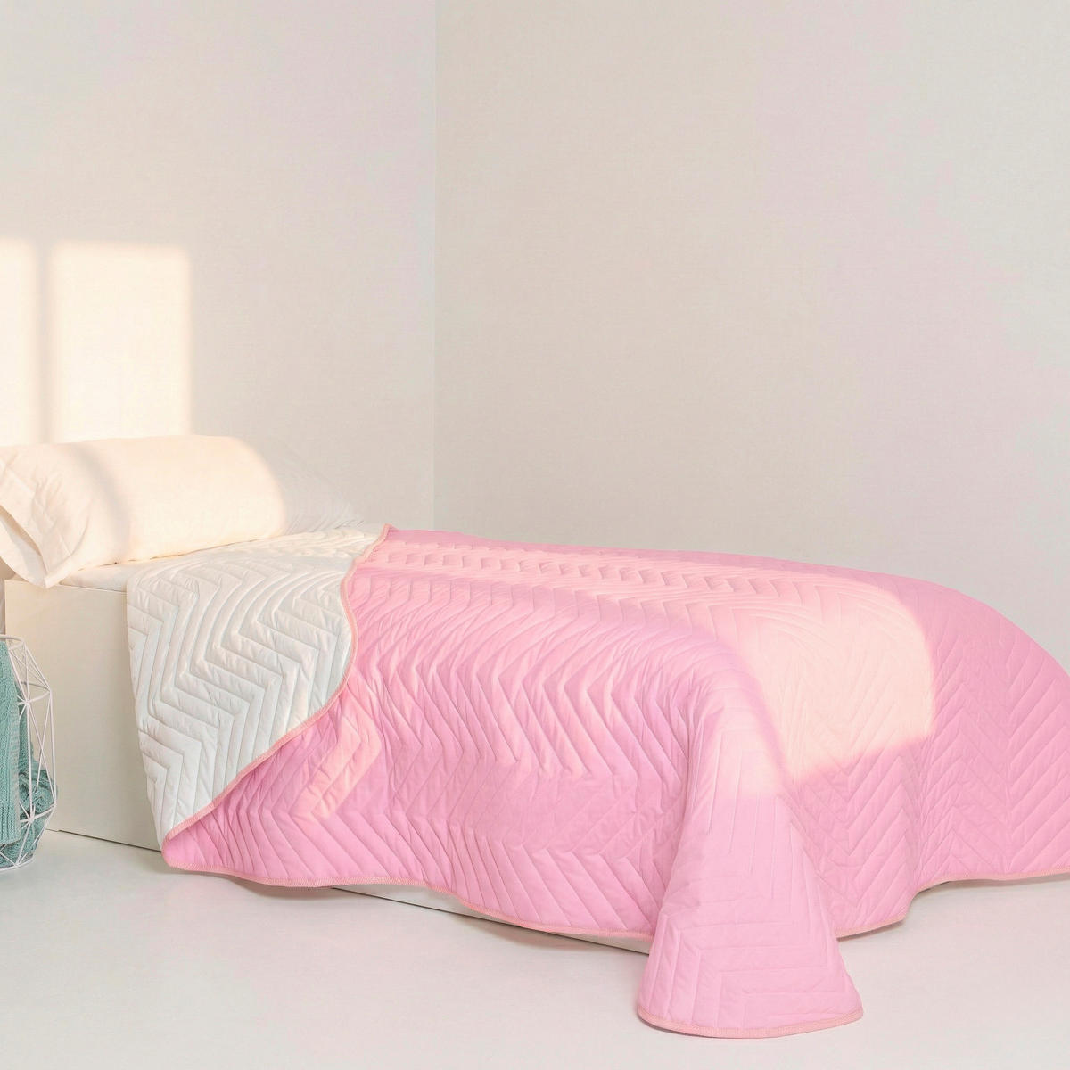 TAGESDECKE arista 180x260 cm (bett 80/90/105) rosa - Pink, Textil (180/260cm) - Happy Friday