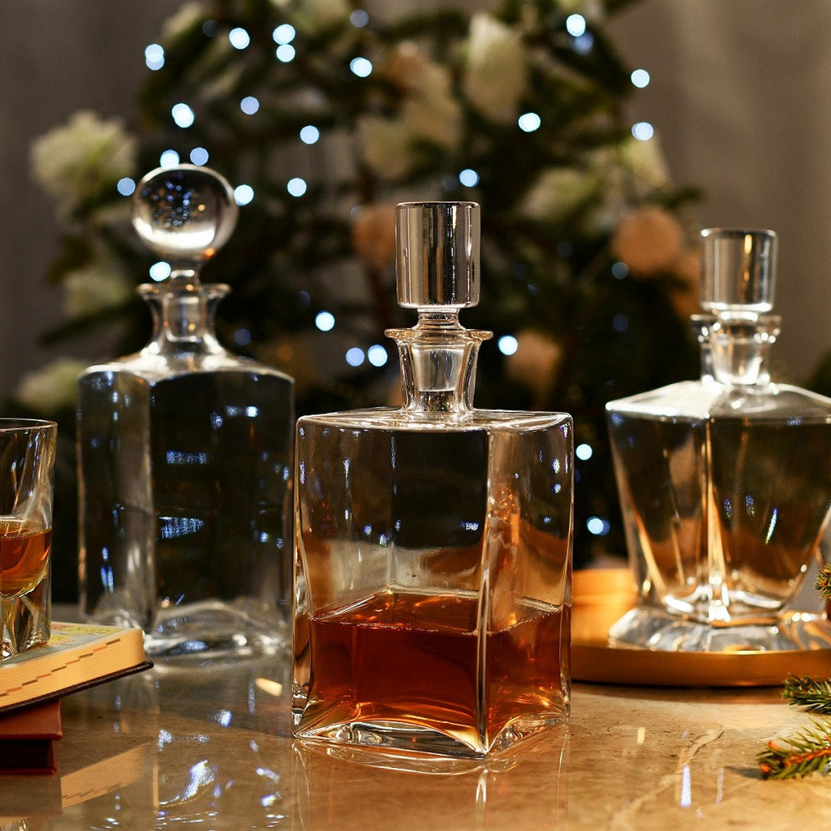 WHISKYKARAFFE MIT STOPPER 1 Stk., 750 ml, Handgemacht - Transparent, Glas (0.75L) - Krosno Glass