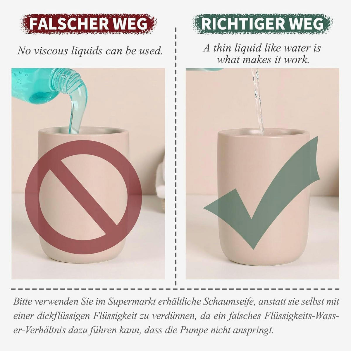 SCHAUMSEIFENSPENDER Keramik Khaki 350 ml - Beige, Keramik (8/14/8cm)