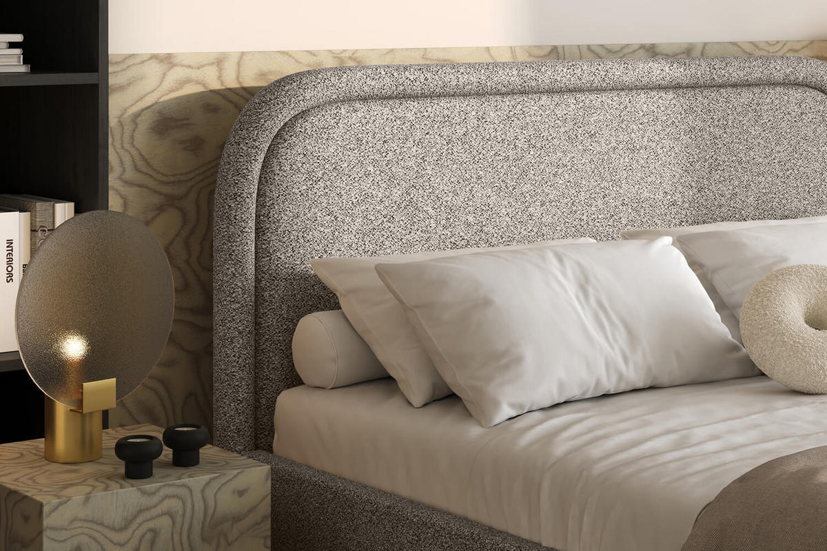 POLSTERBETT MONO mit Bettkasten, LOOP-02 - 160x200 cm - Greige/Beige, Holz/Textil (160/200cm) - mybed.