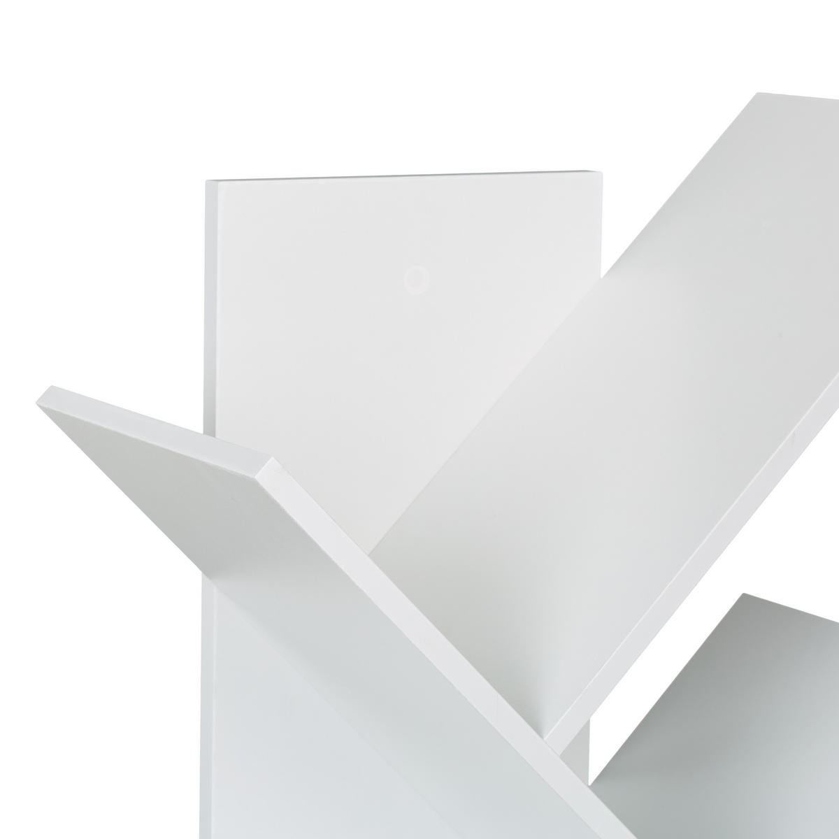 BÜCHERREGAL - Weiß, Holzwerkstoff/Wellpappe (38/146/22cm) - Relaxdays