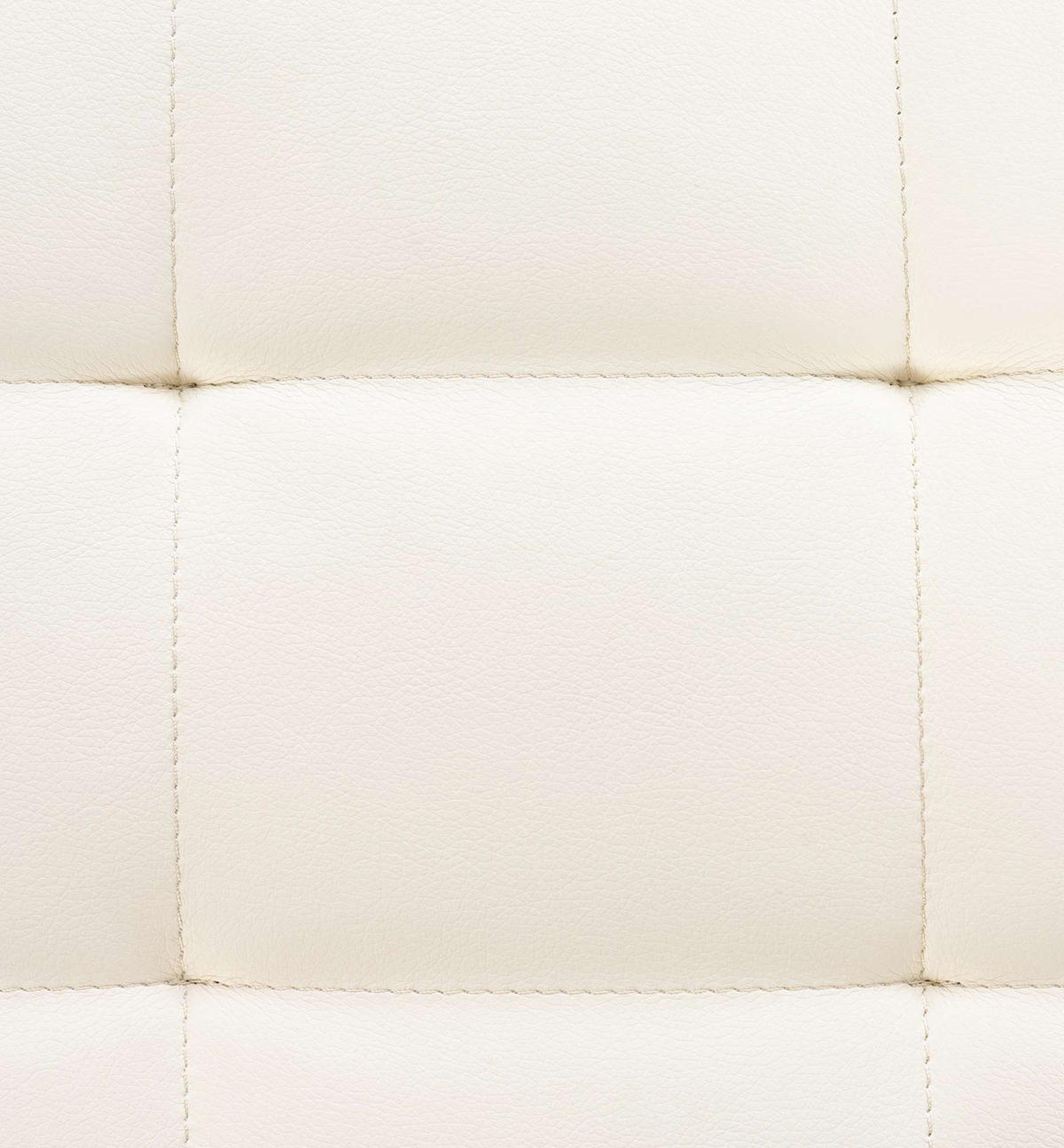 HOCKER Lederlook creme - Edelstahlfarben/Creme, Textil/Metall (40/48/40cm) - CLP