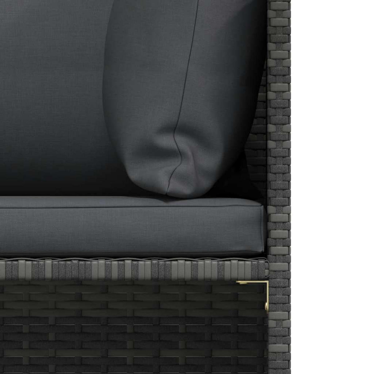 GARTEN-SOFAGARNITUR 2-TLG. Mit Auflagen Poly Rattan Grau - Grau, Kunststoff (60/60/54cm) - vidaXL