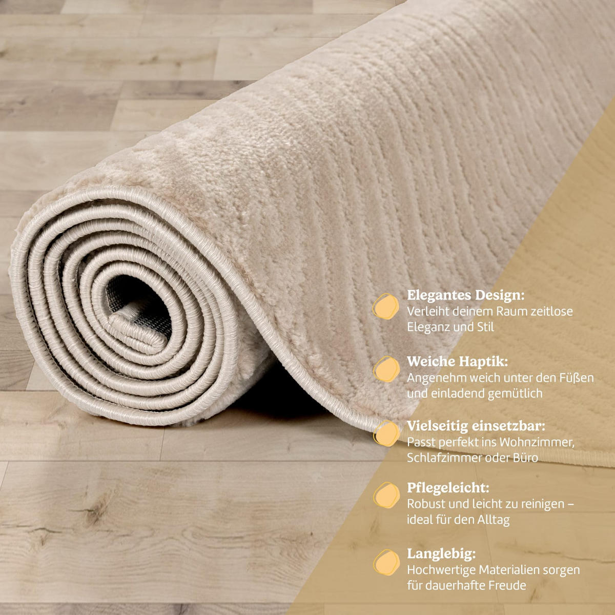 KURZFLORTEPPICH, einfarbig, aus Polypropylen, Florhöhe 9 mm, Beige, 200 x 280 cm - Beige, Textil (200/280cm) - KADIMA DESIGN