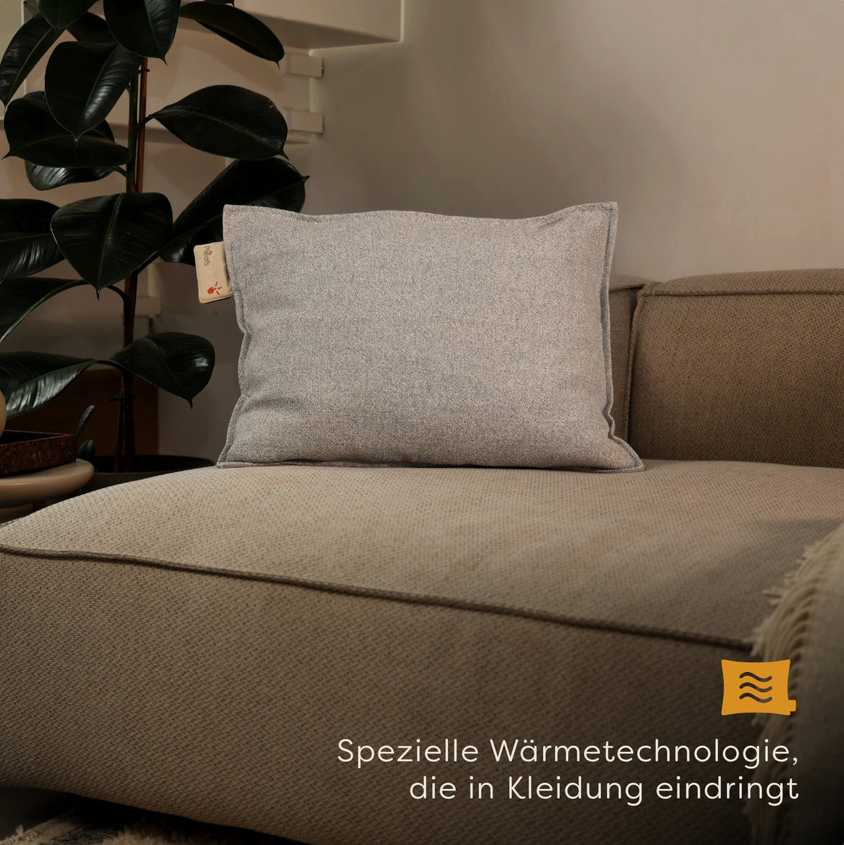 HEIZKISSEN Nomad 45x60cm Close Knit - Hellgrau, Textil (45/60cm) - Pleafs