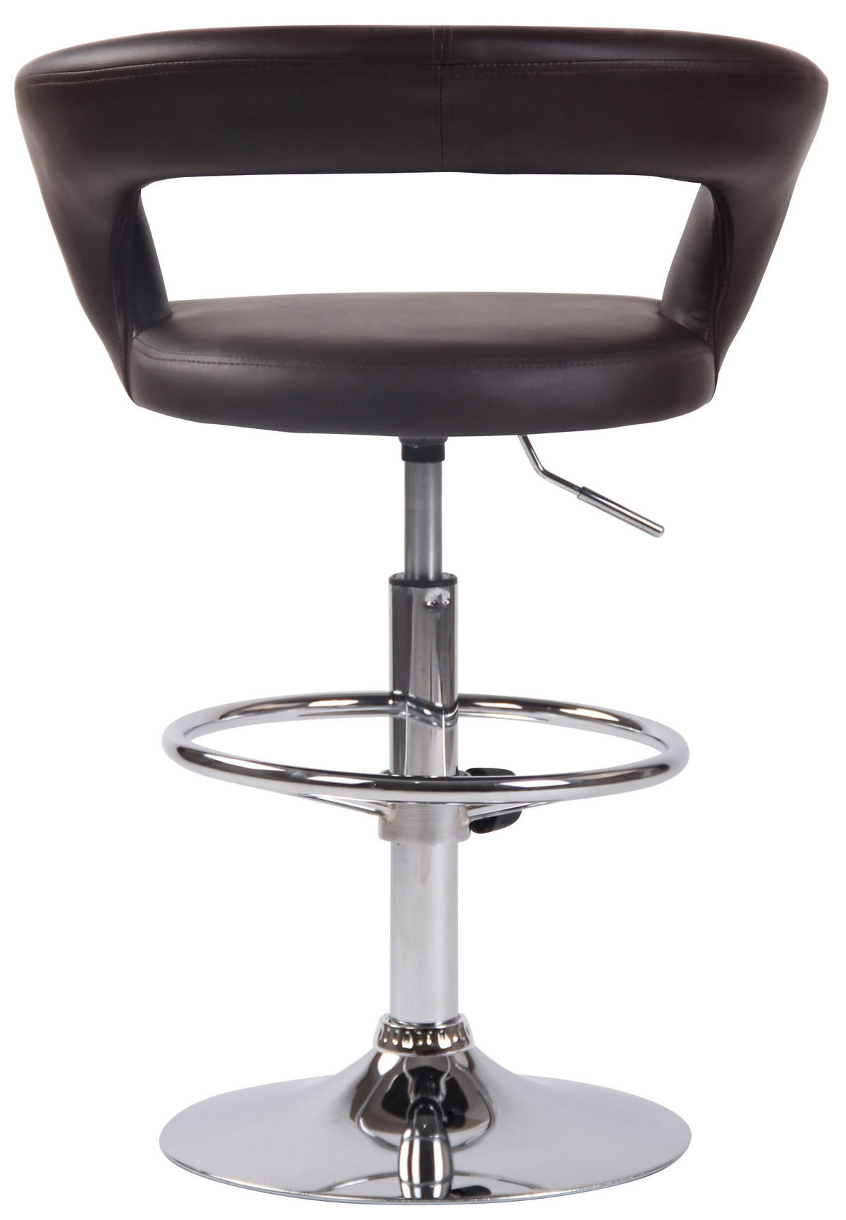 BARHOCKER 2er Set Lederlook braun - Chromfarben/Braun, Textil/Metall (58/82/47cm) - CLP