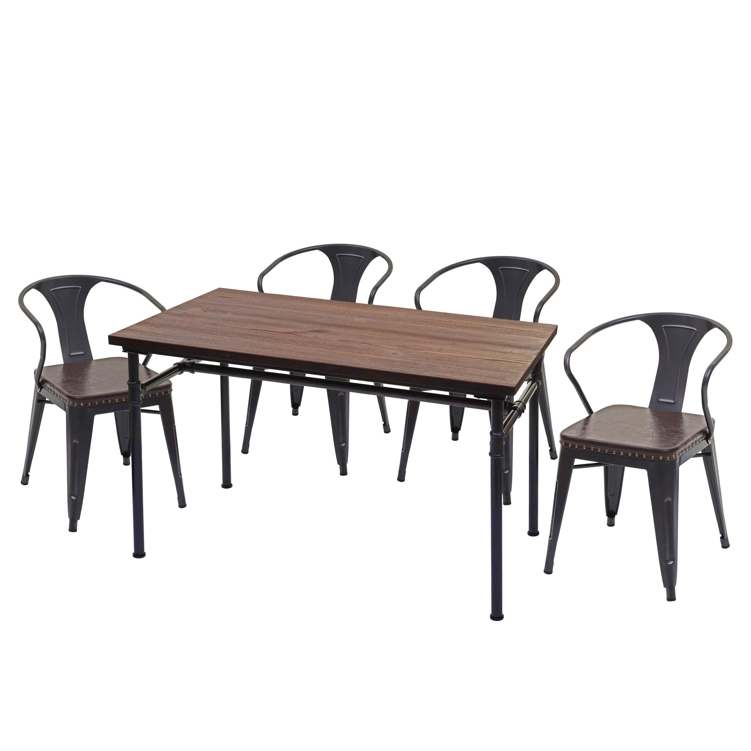 ESSZIMMER-SET Schwarz, Braun - Schwarz/Braun, Holz (120/115/70cm) - MCW