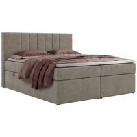 BOXBETT INERO 180/200 - Greige Stukture - Topper Visco - H4 - Greige/Schwarz, Kunststoff/Textil (180/200cm) - MKS