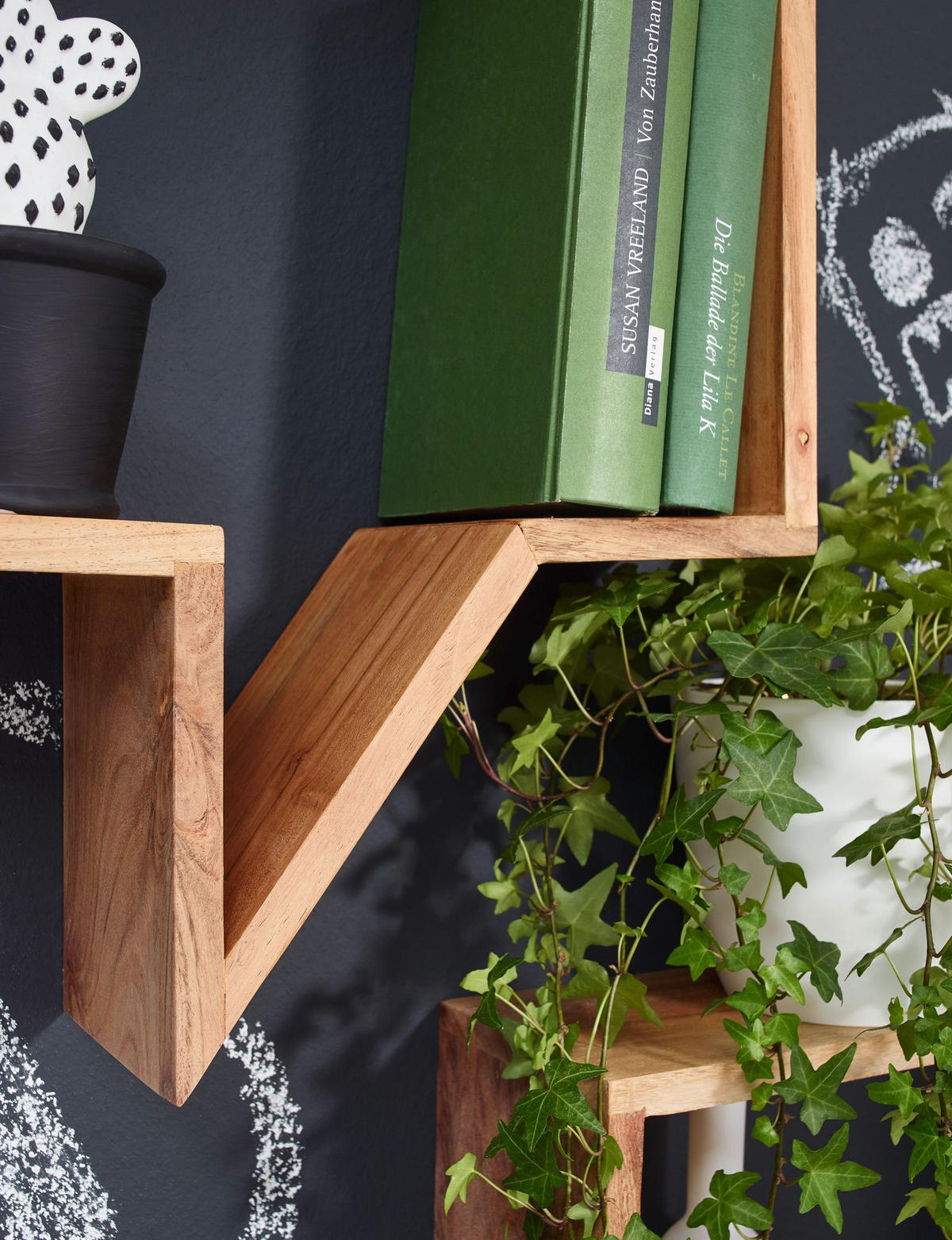 WANDREGAL Set NAKO Massivholz Zeitungsablage, Beige 50x13x49 cm - Beige, Holz (50/49/13cm) - KADIMA DESIGN