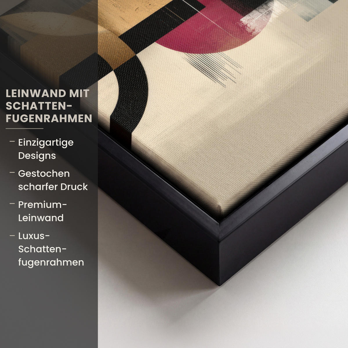LEINWAND Bilder mit Rahmen - Abstrakt - Formen - Beige - Texturen - 40x30 - Beige, Textil (40/30cm) - MuchoWow